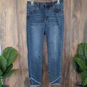 Grace & Lace Dark Blue Ankle Cropped Jeans 8 C181